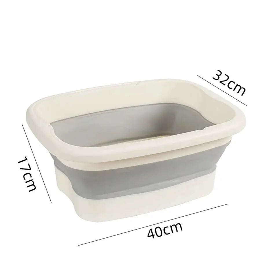 Foldable Foot Bath | 40X32CM Basin | Thick PP & TPR | Travel And Home
