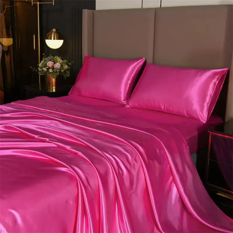 Satin Sheets | 4-Piece Set | Deep Pocket | Queen Size