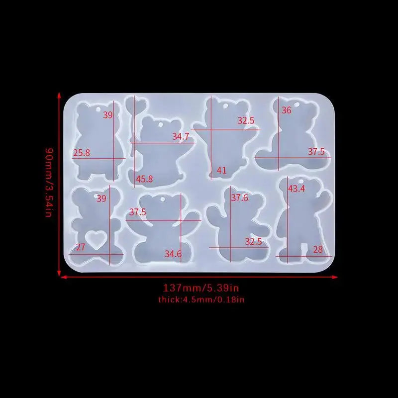 Silicone Jewelry Mold | Cat Dog Bear Shapes | Earring Pendant Charms For Resin Creations