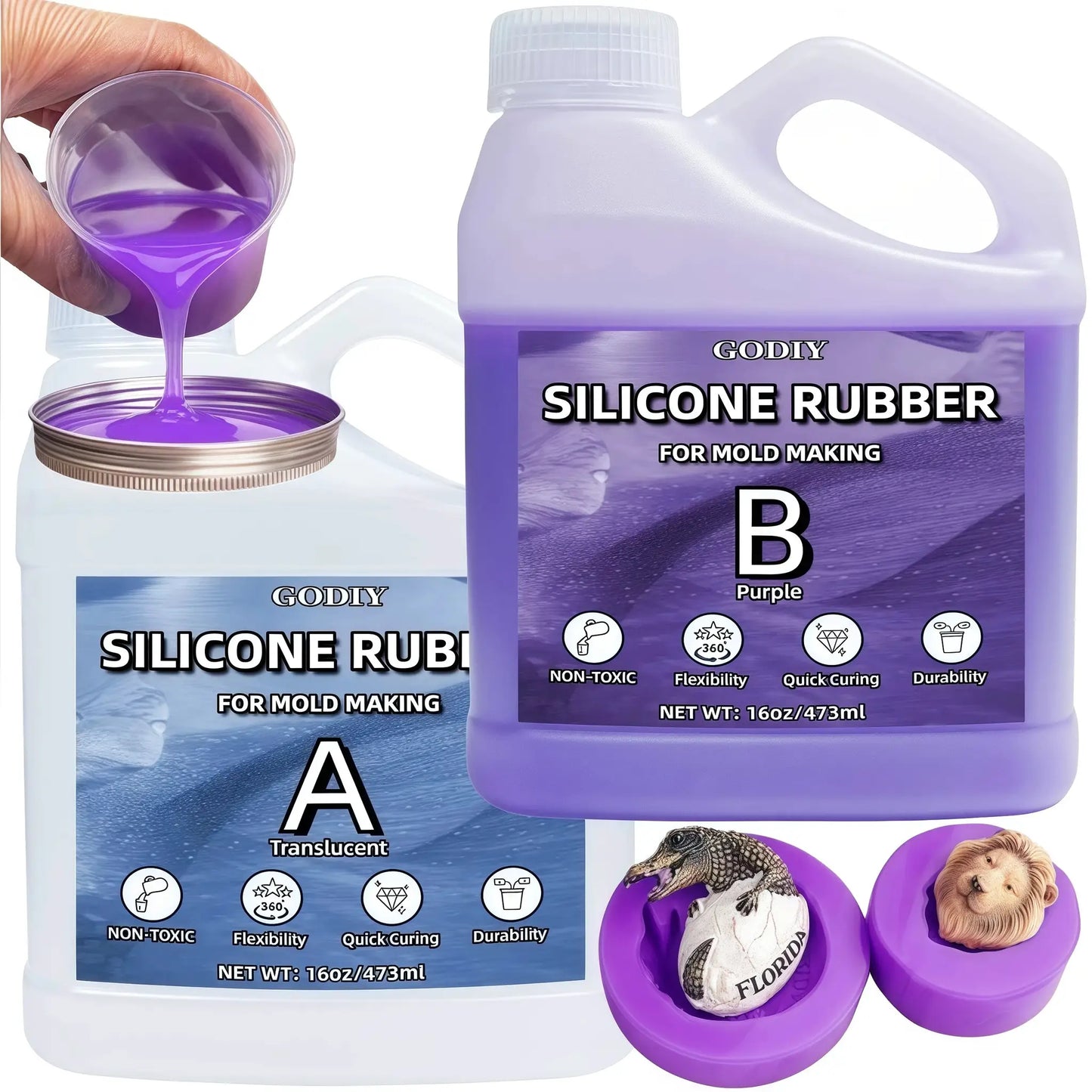 Silicone Mold Kit | Fast Cure Purple | Resin Casting | 2 Part System