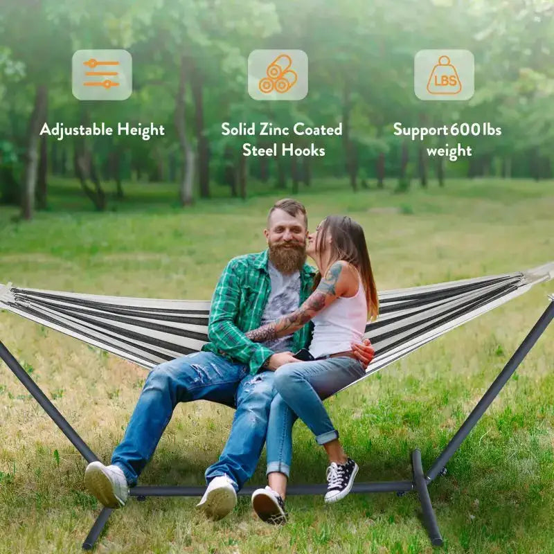 Gyroor Adjustable Stand Hammock - 600lb Capacity Stylish Hammock Bed with Storage Bag for Outdoor Relaxation from PriceLows™