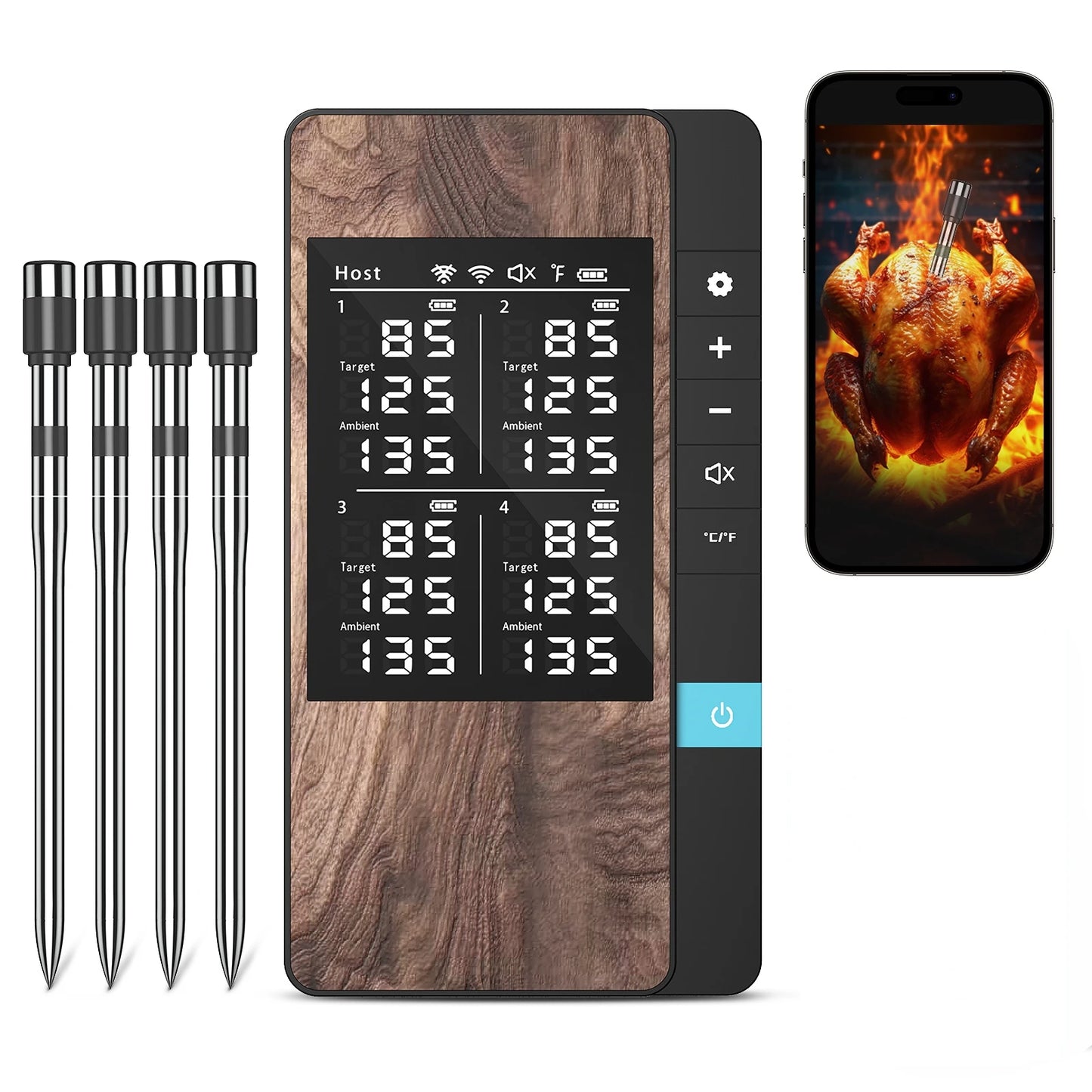 Wireless Meat Thermometer | Multi-Sensor Probes | Ultra-Thin Probes | Bluetooth