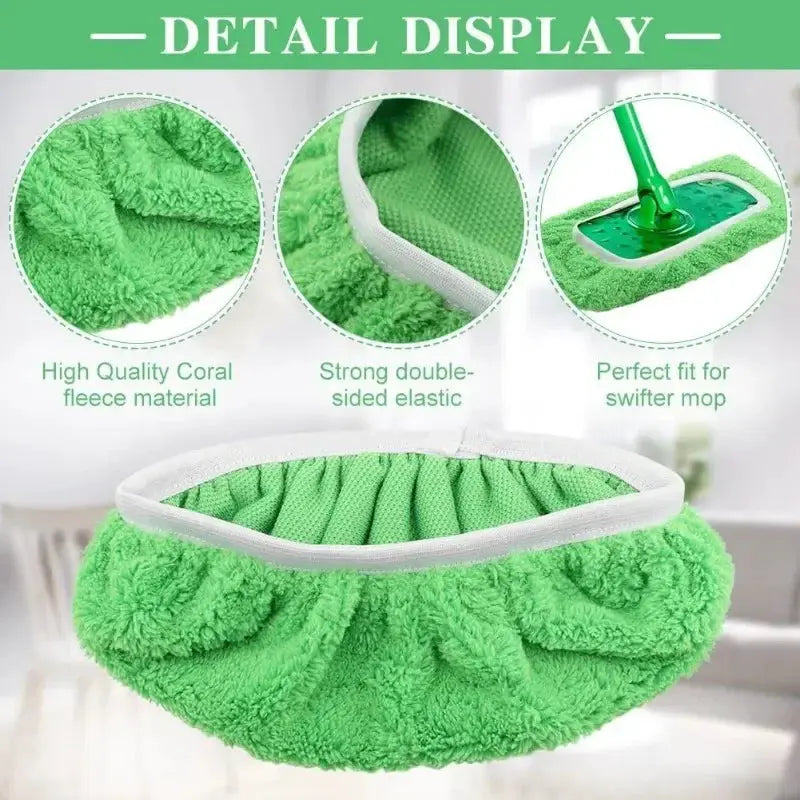 Sweeper Wet & Dry Cleaning Cloths Reusable Microfiber Mop Pads Green Furniture Flooring Mop Head Replacement Washable Rag Towel from PriceLows™
