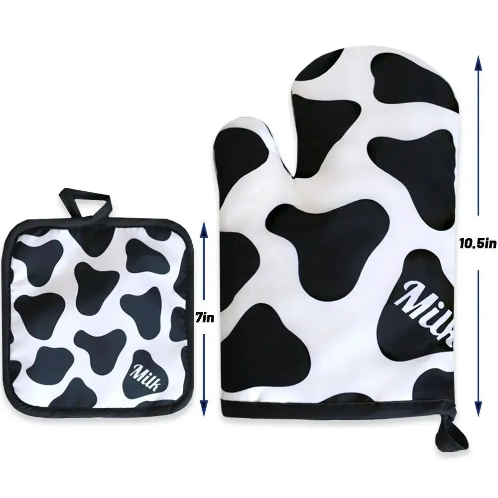 Oven Mitt Set | Insulated Heat Resistant | Cartoon Design | Set 2 Glove and Pad