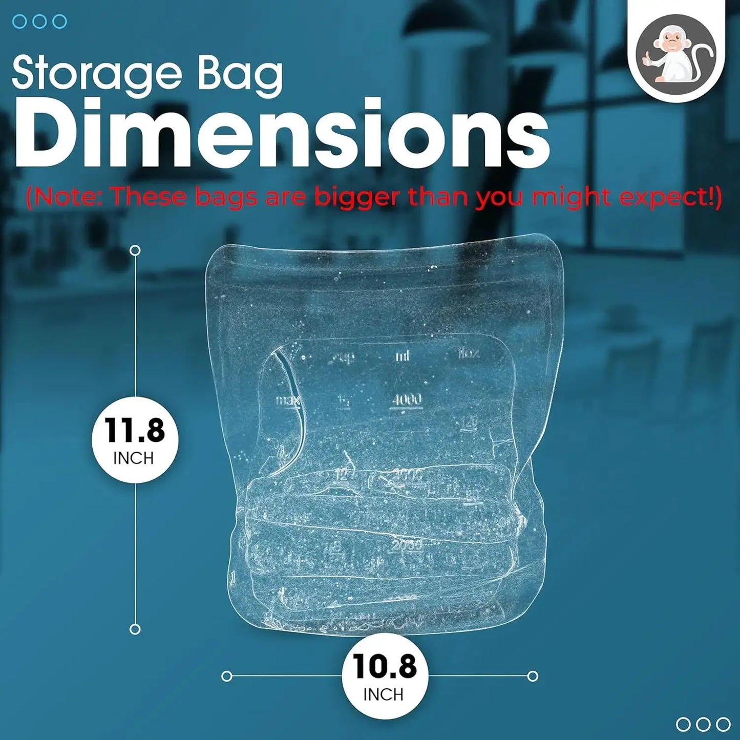 Reusable Silicone Food Storage Bag | 1 Gallon Capacity | Airtight | XXL