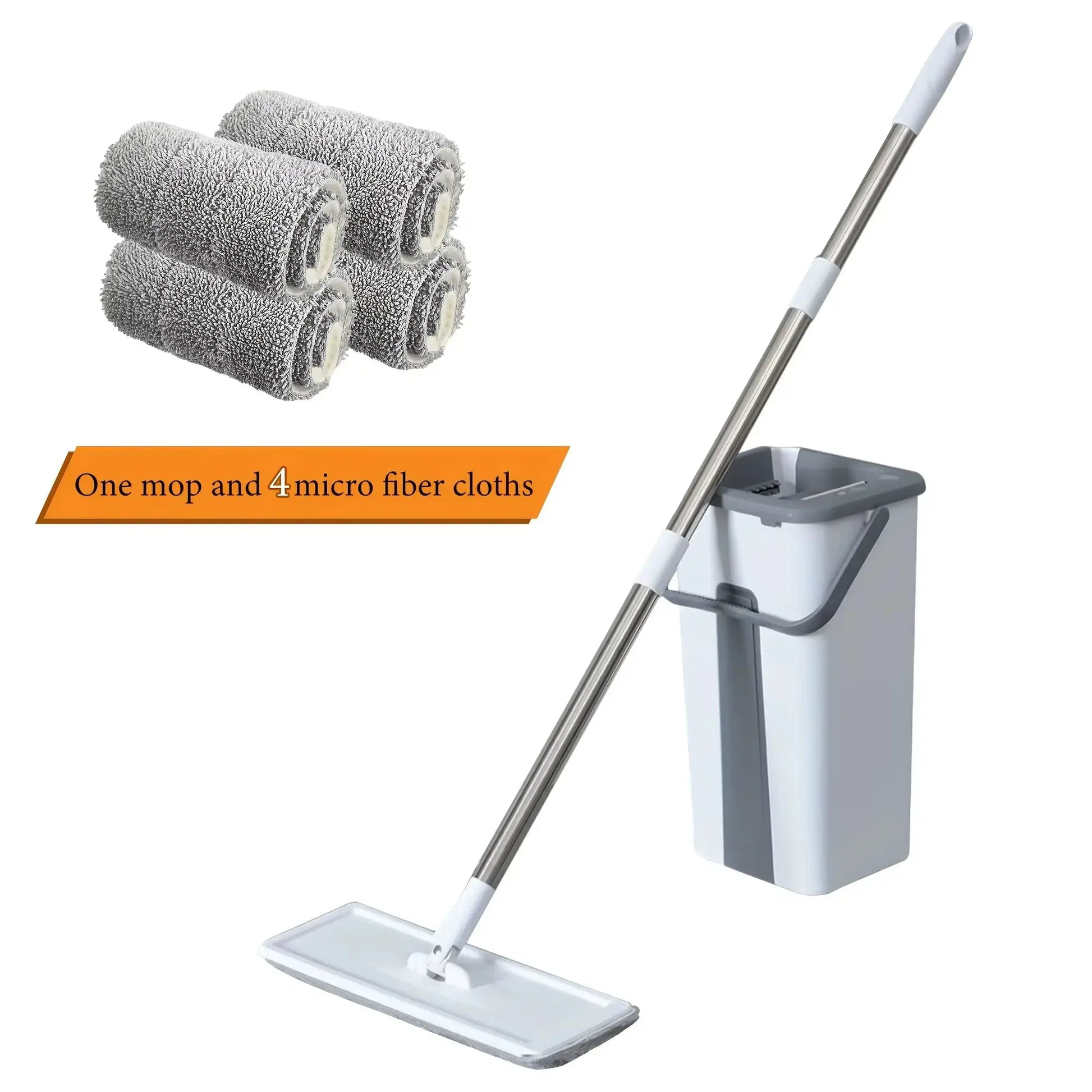Mop with Bucket Set Wet Dry Magic Cleaning Tool for Home Floors Kitchen Bathroom Hardwood Laminate Tiles Easy Rinse Self-Wring from PriceLows™