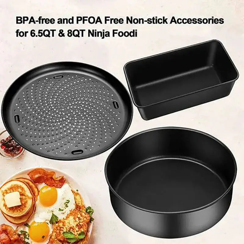 Ninja Foodi Bakeware Set | 6.5 And 8 Qt Compatible | Crisper Pan And Loaf Pan