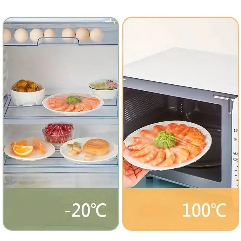 Reusable Food Storage Covers | PE Material | 100 Pcs | Assorted Sizes