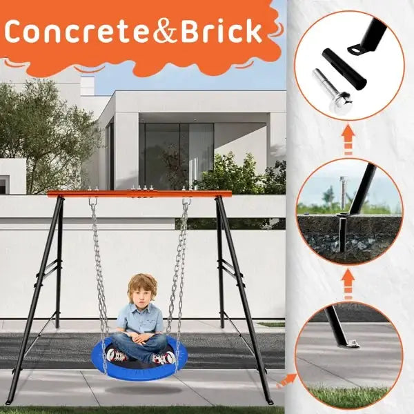Swing Sets for Backyard, Outdoor Porch Swing Frame, Hammock Chair Stand Only, Max Load 550Lbs A-Frame from PriceLows™
