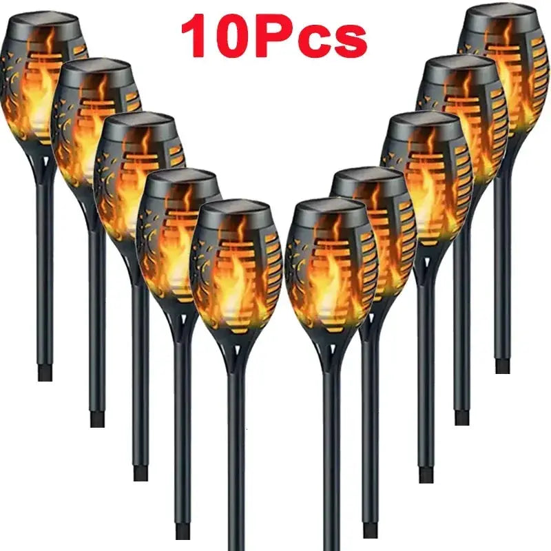 1/2/4/6/8/10PCS 12LED Solar Flame Torch Light Flickering Light Waterproof Torches Decoration Outdoor Lawn Yard Patio Floor Lamp from PriceLows™