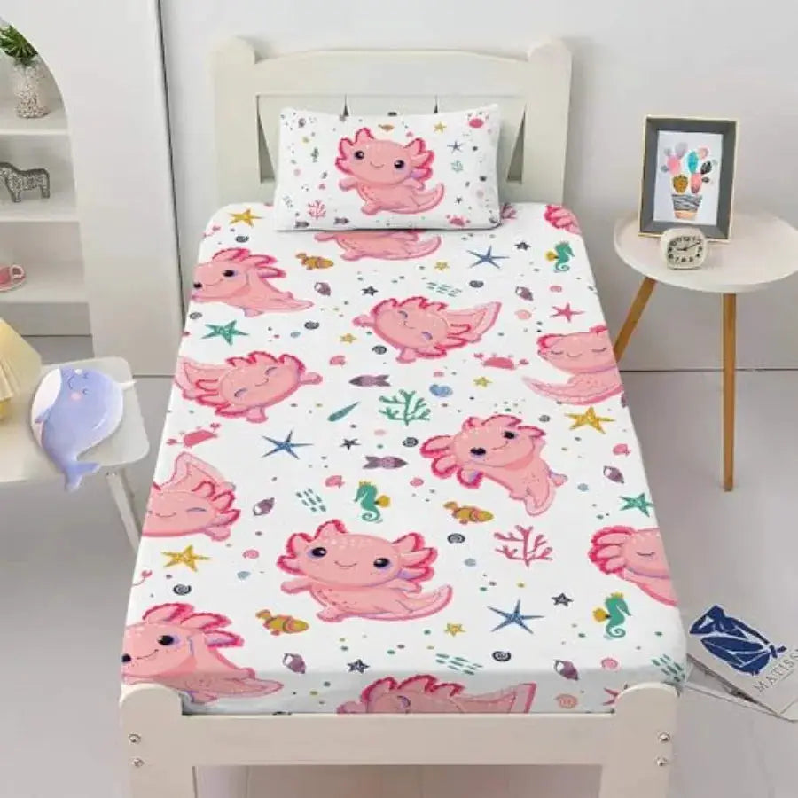 Girls Sheet Set for Pink - 3D Kawaii Ocean Bedding Bed Set - Microfiber Super Soft Bed Sheets Set 1 Fitted Sheet 2 Pillow Cases from PriceLows™