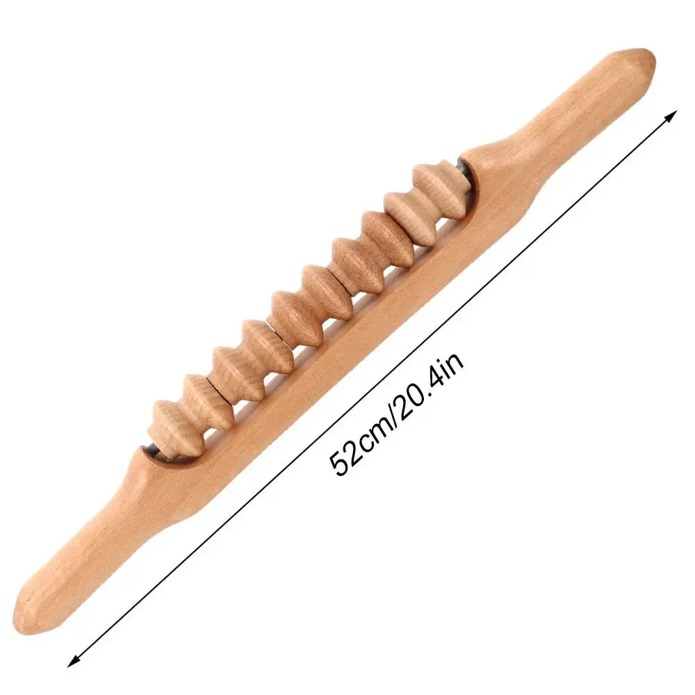 Wooden Gua Sha Tool | Natural Beech Wood | Soft Tissue Massage Stick for Back And Shoulder Pain