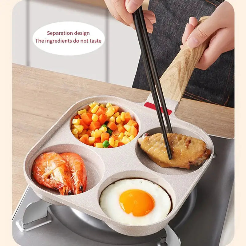 Omelette Pan | Four Hole Design | Nonstick | One Size