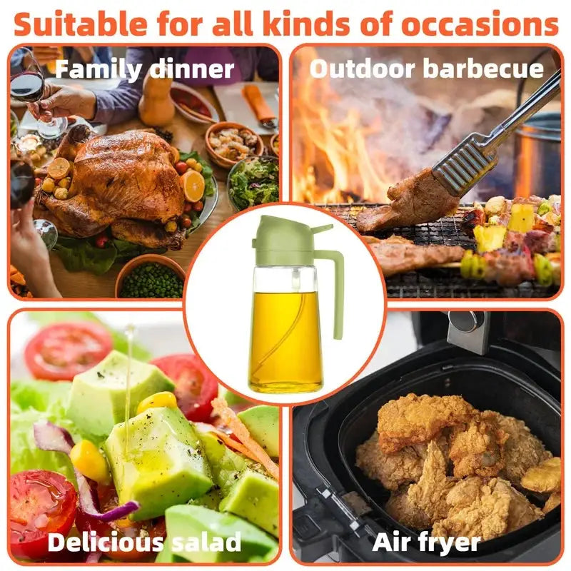 2-in-1 Kitchen Oil Sprayer and Dispenser Bottle, Plastic Oil Mister for Cooking, BBQ, Baking, Roasting and Picnic from PriceLows™