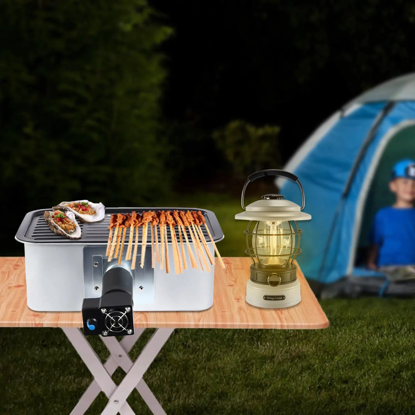Portable Camping Barbecue Grill 2500-5500rpm Non-stick Outdoor Barbecue Grill With Carrying Bag For Hiking, Camping from PriceLows™