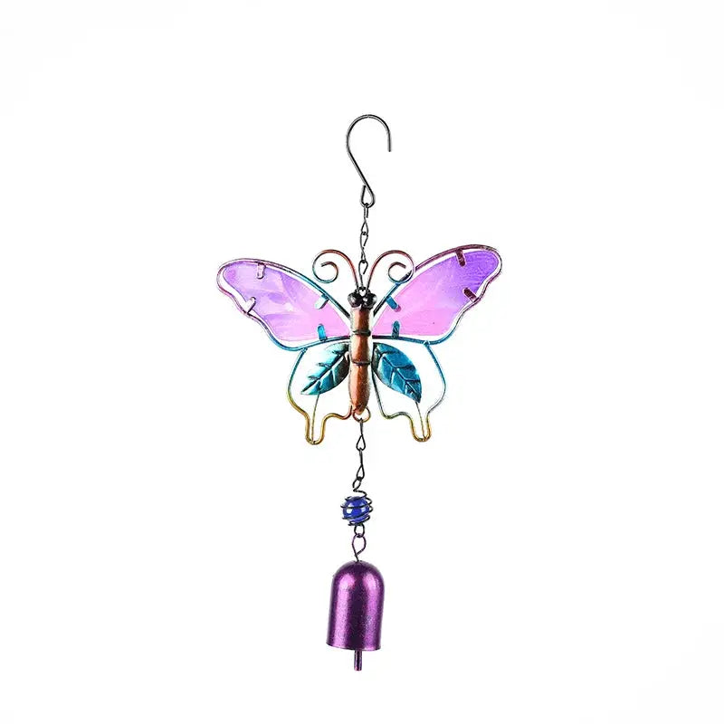 Wind Chime Hummingbirds Dragonflies Metal Glass Painted Crafts Hanging Pendants Bell Aluminum Pipe Home Courtyard Hanging Decors from PriceLows™