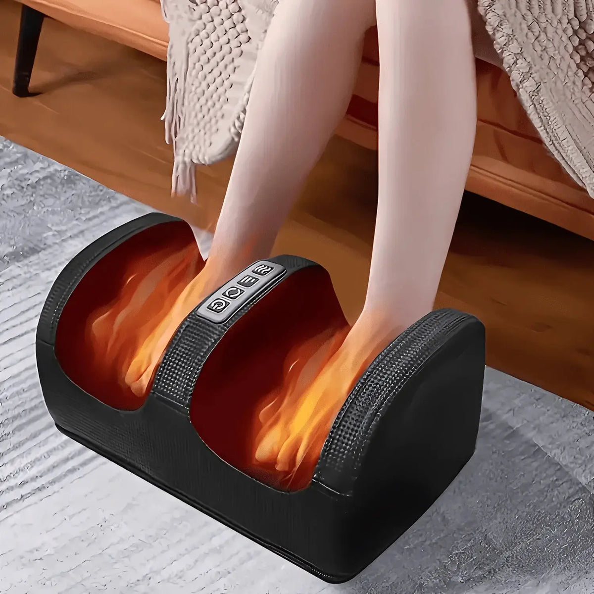 Shiatsu Foot Massager | Heated | Multi Speed Rollers | Black