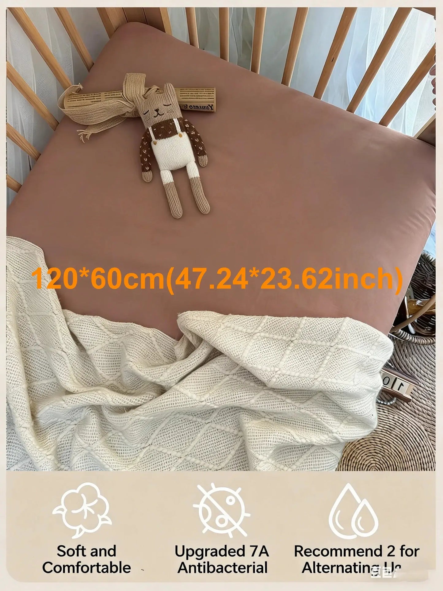 Toddler Crib Fitted Sheet, Skin-Friendly Mattress Protector Cover Ultra Soft Stretch Breathable Crib Mattress Sheet from PriceLows™