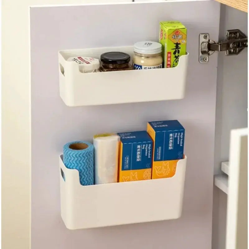 Non Perforated Cling Film Rack Inside Cabinet Wall Shelf Shelves Spice Rack Dish Drying Rack Cabinet Door Organiser for Kitchen from PriceLows™