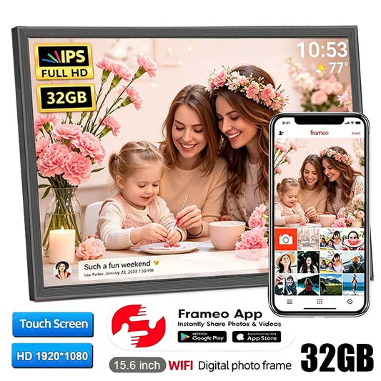 Frameo Digital Picture Frame 15.6 inch 32GB WIFI HD For Christmas Birthday Holiday Gifts Touch Screen Smart Digital Photo Frame from PriceLows™
