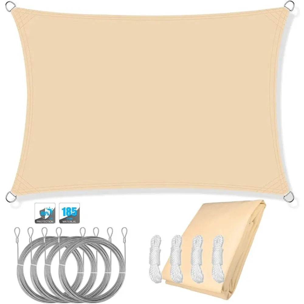 Rectangle Sun Shade Sail | Waterproof Oxford Canopy | UV Blocking Outdoor Shelter