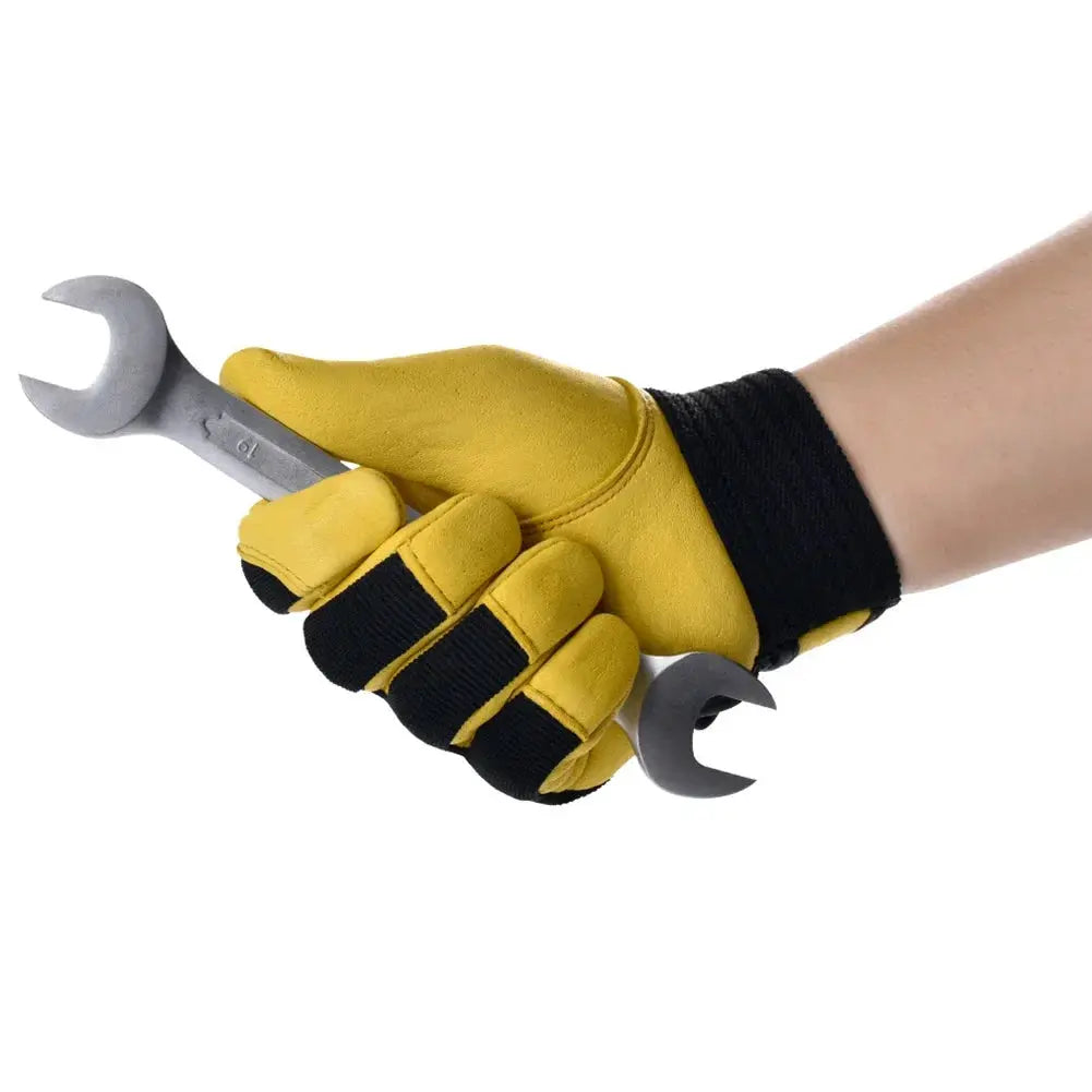 Cowhide Leather Work Gloves Safety Labour Protection Garden Sports Motorcycle Driver Workers Work Welding Wear-resistant Gloves from PriceLows™