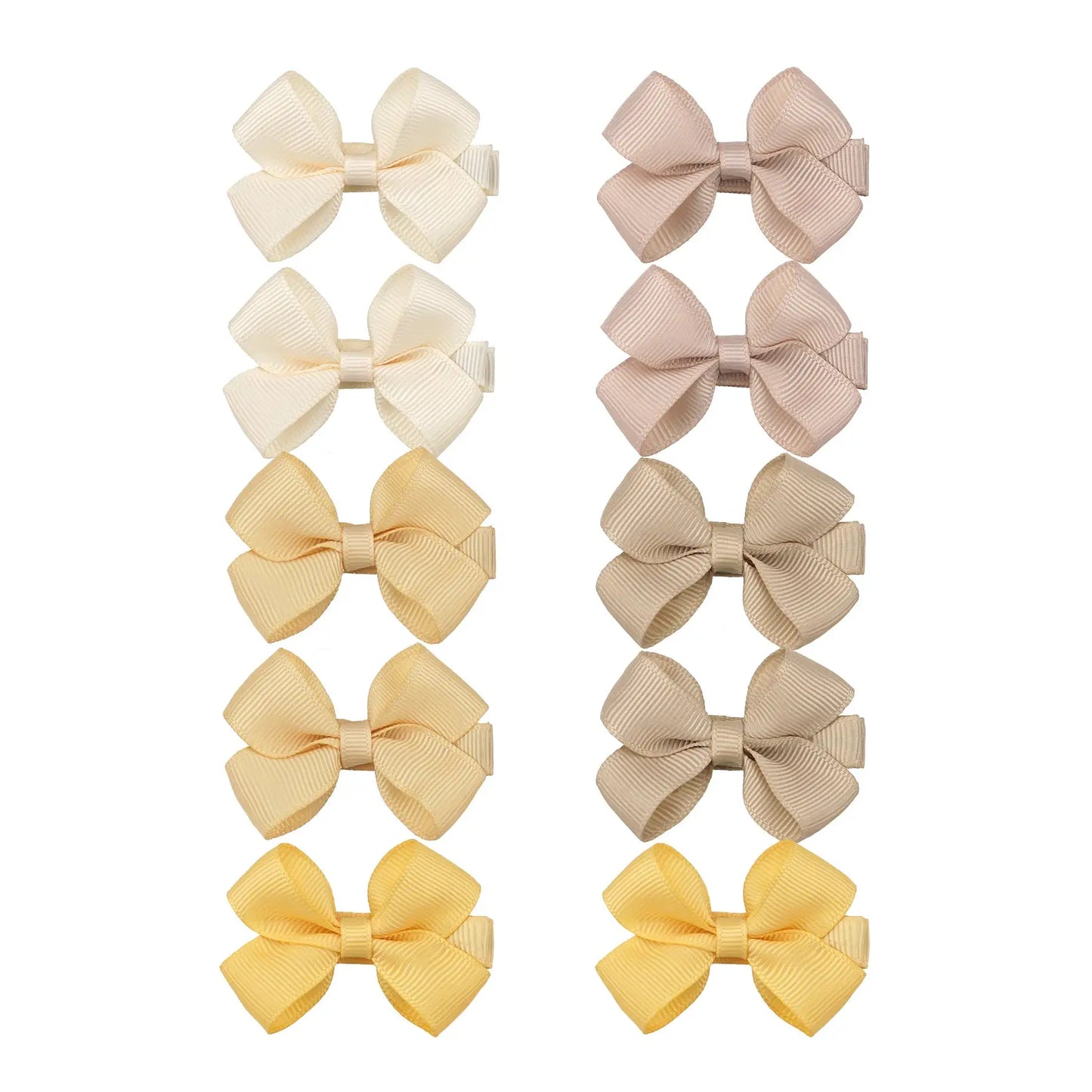 Baby Hair Bows | 2 Inch Fully Covered | 10 Piece Set | Polyester