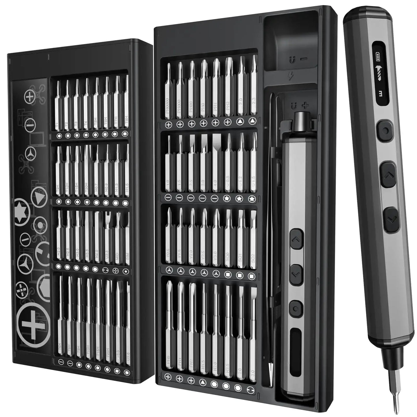 68 in 1 Mini Electric Screwdriver Set with 64 Magnetic Bits 5 Torque Settings Cordless Precision Screwdriver Kit Power Tool Set from PriceLows™
