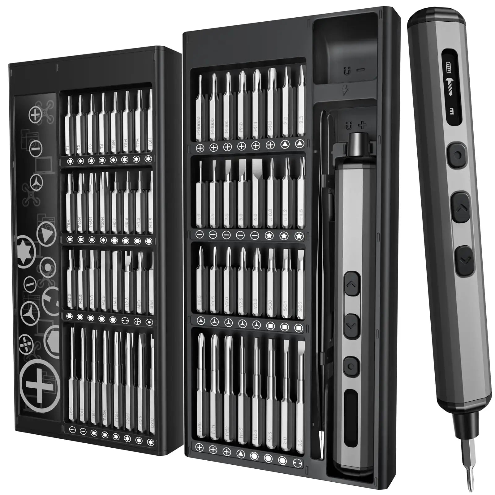 68 in 1 Mini Electric Screwdriver Set with 64 Magnetic Bits 5 Torque Settings Cordless Precision Screwdriver Kit Power Tool Set from PriceLows™
