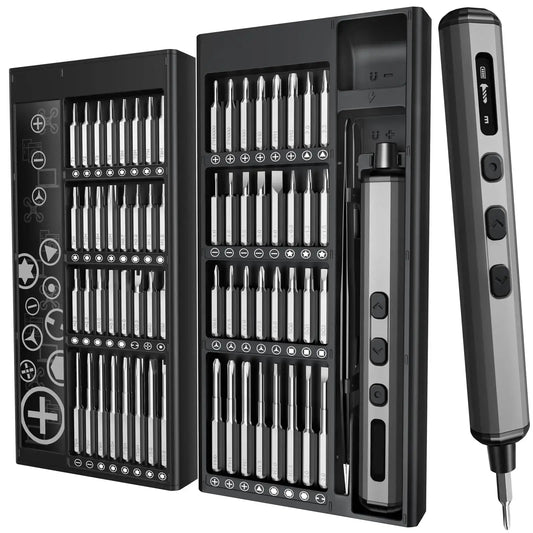 68 in 1 Mini Electric Screwdriver Set with 64 Magnetic Bits 5 Torque Settings Cordless Precision Screwdriver Kit Power Tool Set from PriceLows™