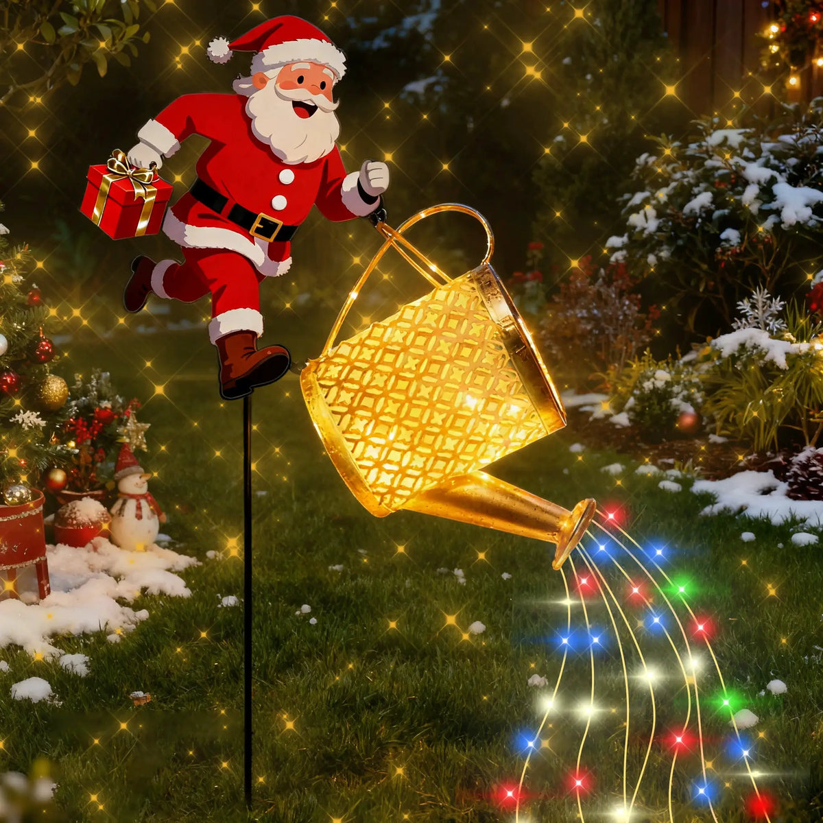 Solar Garden Light | Metal Santa Design | Iron Body | Christmas Edition