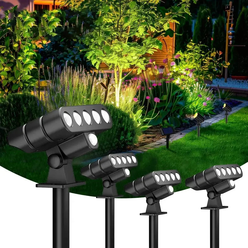 4 Pcs Solar Outdoor Spotlights Lawn Flag Lights Landscape LED Ground Lights Suitable For Gardens Trees And Courtyards Pathway from PriceLows™