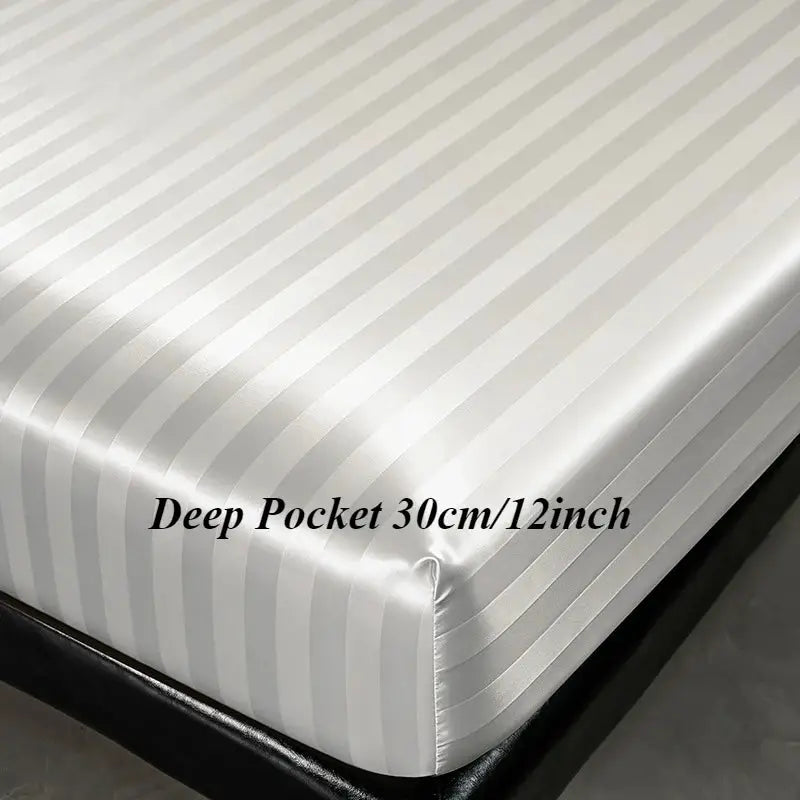Fitted Sheet | Satin Finish | Deep Pocket | Twin To King
