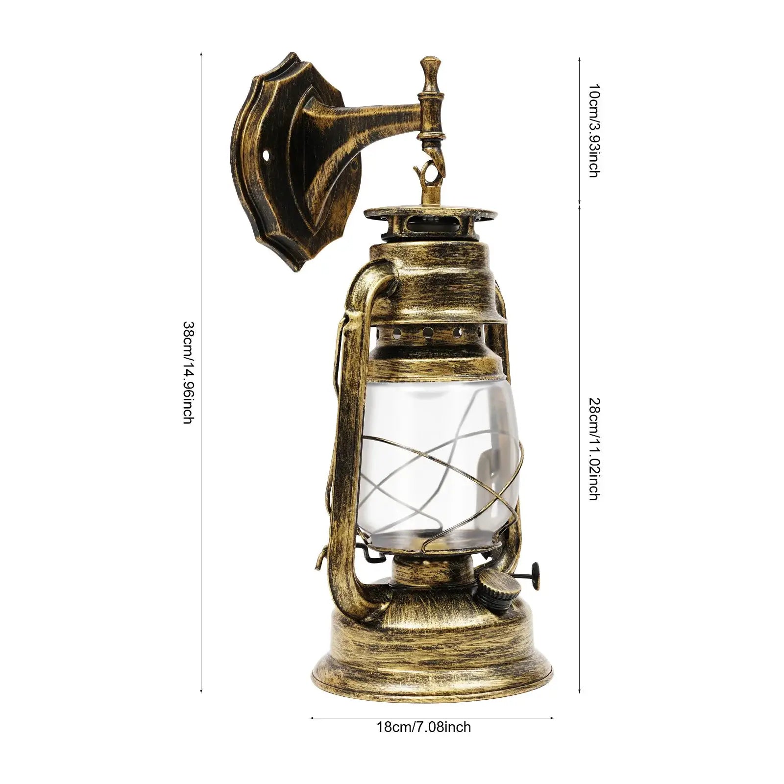 Bymaocar Industrial Antique Bronze Plastic Lantern Sconce Indoor Garden Porch Exterior Wall Light for Home Yard Patio Decor from PriceLows™