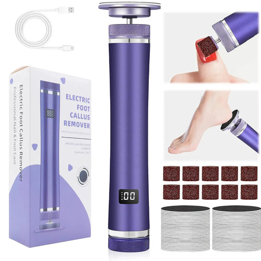 USB Rechargeable Electric Foot Callus Remover Professional callus remover with 60 pieces of replacement sandpaper tray from PriceLows™