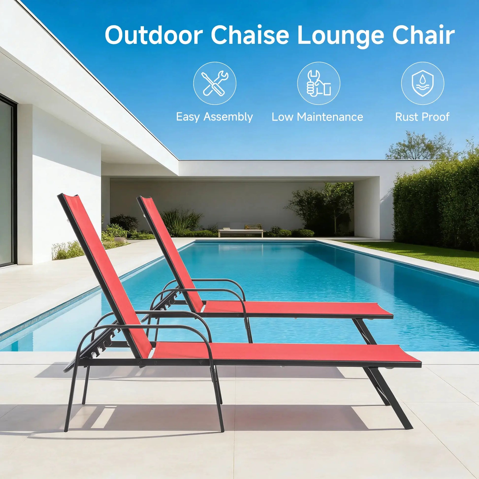 JHK Folding Portable 8-legged Beach Chair Outdoor Sun Chairs with Armrests Metal Frame Lounge Recliner Chair for Patio Backyard from PriceLows™