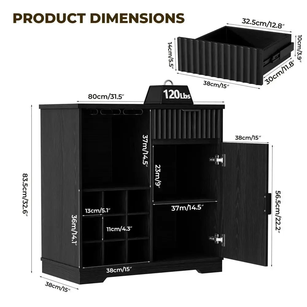 Coffee Bar Cabinet, Modern Liquor Cabinet with Glass Holder amp Wine Rack, Wine Bar Cabinets with Storage, Buffet Sideboard for from PriceLows™