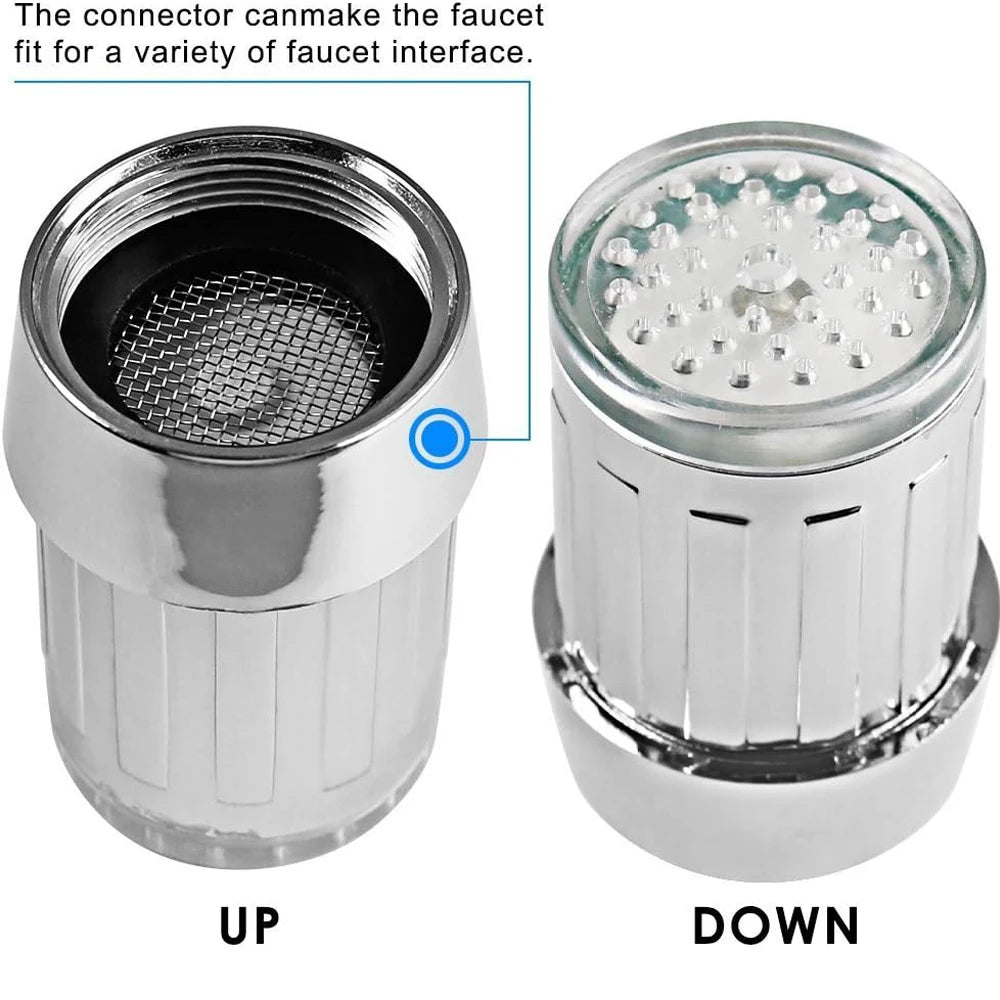 7-Color Change Automatically LED Faucet Head Glow Water Saving Stream Light Faucet Aerator Tap Nozzle for Kitchen Bathroom from PriceLows™