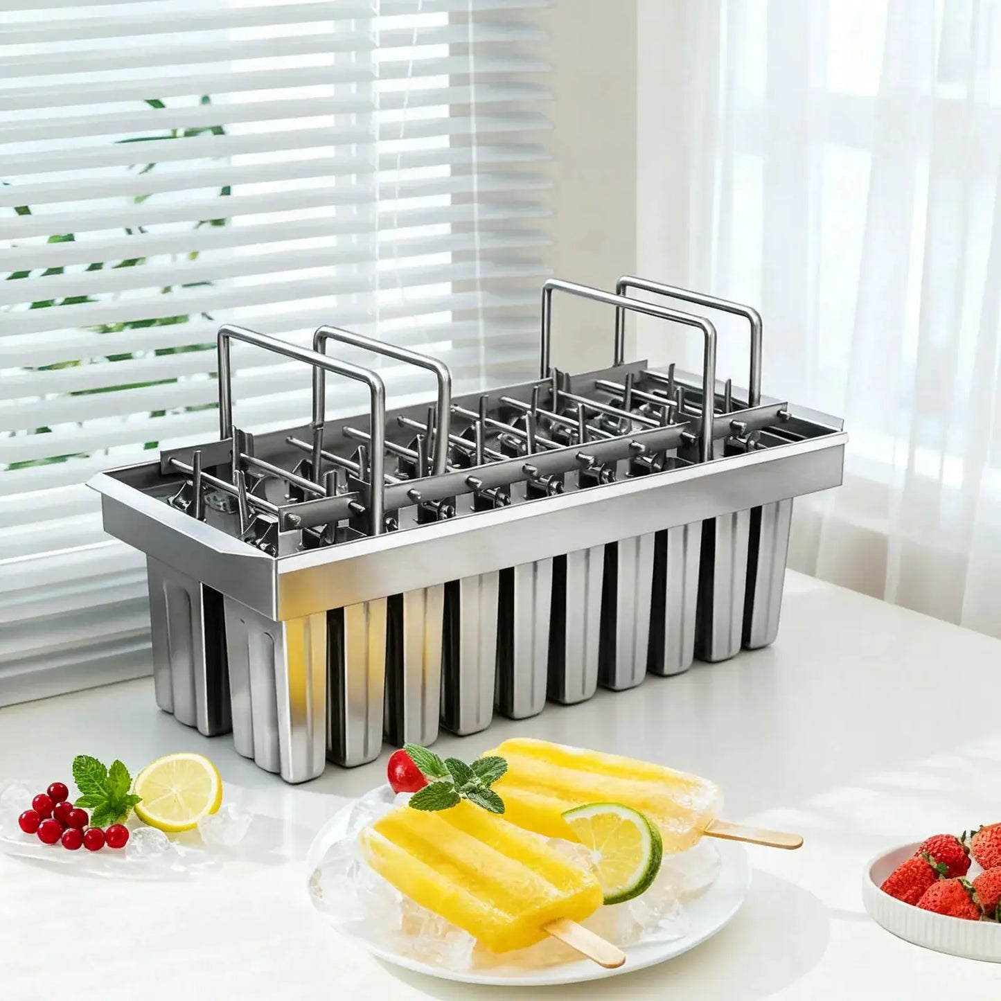 Food Grade Stainless Steel Ice Cream Mold 20 Cavity 3oz Popsicle Mould with Lid for Homemade DIY Ice Lolly from PriceLows™