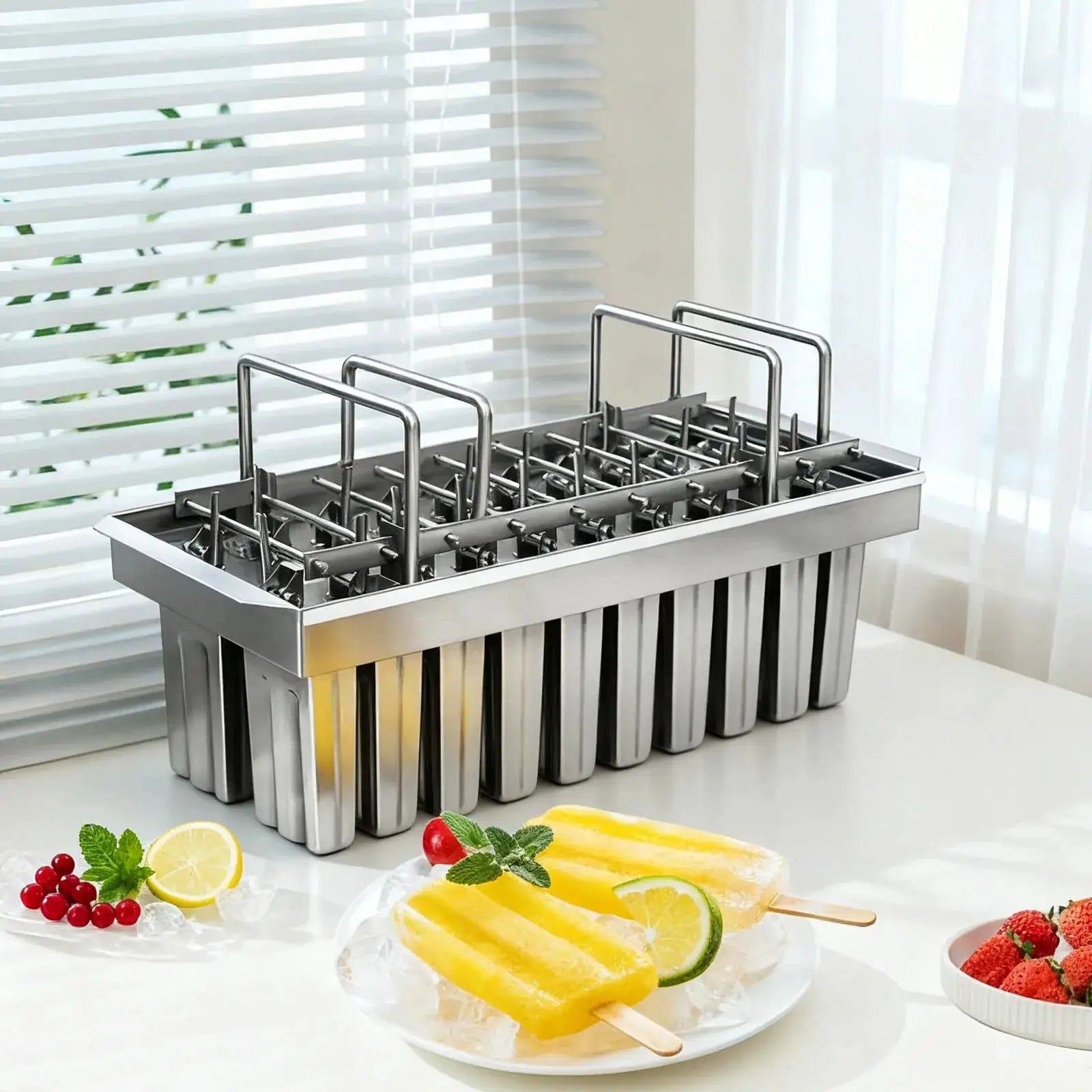 Food Grade Stainless Steel Ice Cream Mold 20 Cavity 3oz Popsicle Mould with Lid for Homemade DIY Ice Lolly from PriceLows™