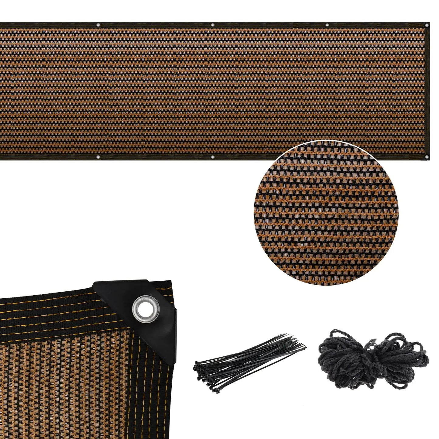 Privacy Fence Screen | 120GSM Hdpe Mesh Shade Net | Black Color | 3.2 By 20 Ft