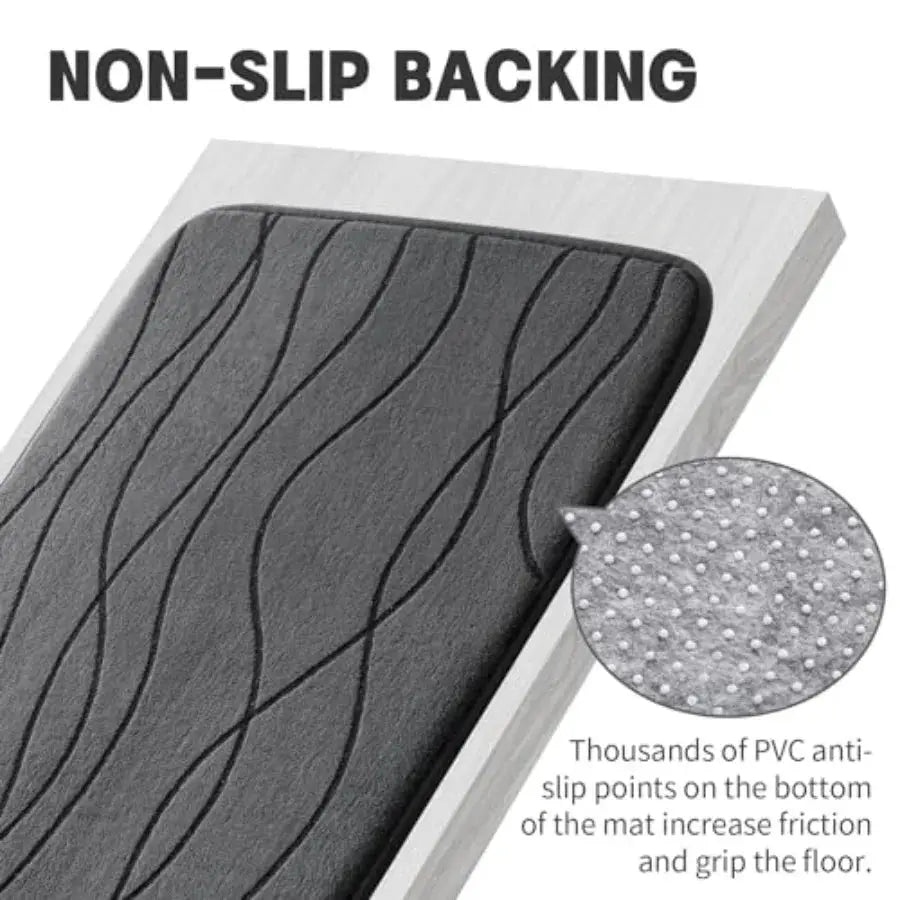 Memory Foam Grey Bathroom Rug Sets 5 Pcs, Ultra Absorbent Bath Mat for Bathroom - Non-Slip hine Washable and Dry Quickly, 5 Pcs from PriceLows™