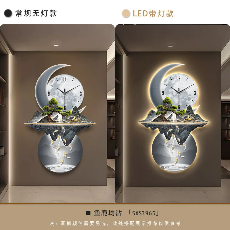 Aesthetic Minimalist Living Room LED Wall Clock Luxury Restaurant Digital Clock Corridor Wall Lamp Mute Hang Clock Home Decor from PriceLows™