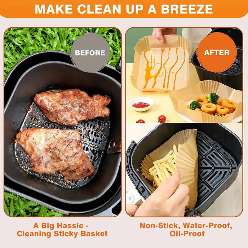 Air Fryer Liner | Compatible With Cosori Ninja Square Round | Parchment Paper