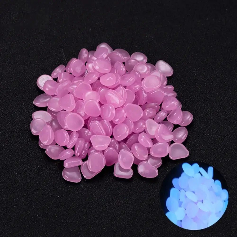 100Pcs Pebbles Glow In The Dark Pebbles Glowing Stones Fish Tank Aquarium Decor Rocks Pebbles for Garden Yard Patio DIY Stones from PriceLows™