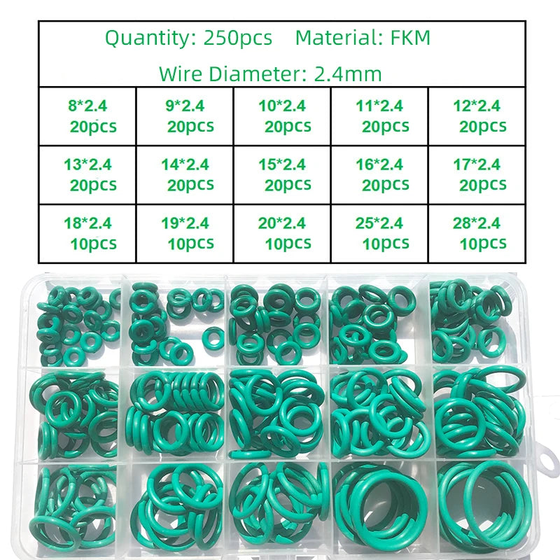 250-100Pcs FKM O Ring CS 1~3.1mm OD 4 ~ 32mm Sealing Gasket Insulation Oil High Temperature Resistance Fluorine Rubber O Ring from PriceLows™