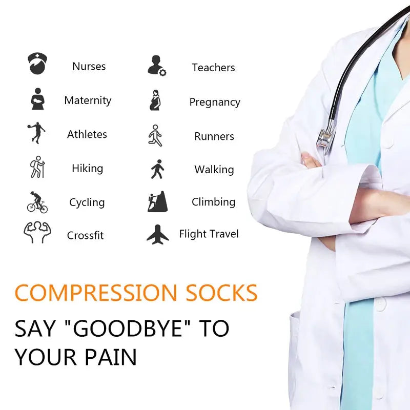 Compression Socks | Crew Height | Four Way Stretch | Unisex