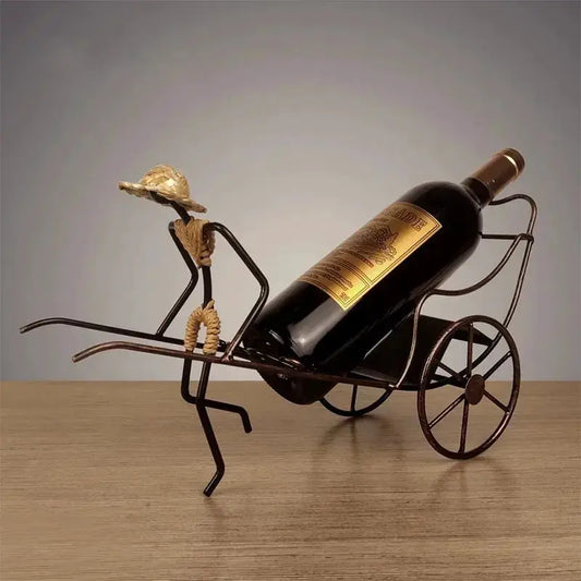 Vintage Metal Barrel Tricycle Model Wine Holder Ornamental Iron Art Bike Bottle Rack Goblet Hanger Wine Serving Bar Decor Craft from PriceLows™