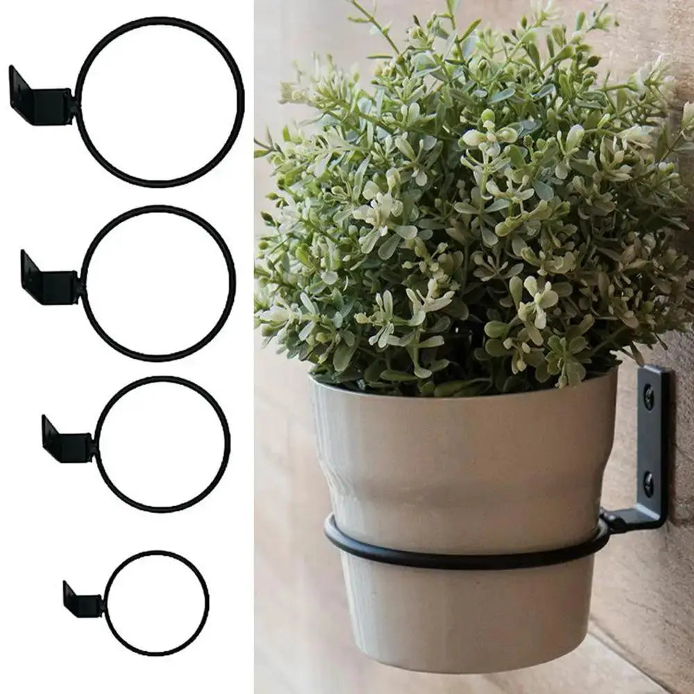 Metal Flower Pot Holder Ring Railing Wall Mounting Planter Pot Stand Stylish Sturdy Planter Rack For Office Outdoor Decor from PriceLows™
