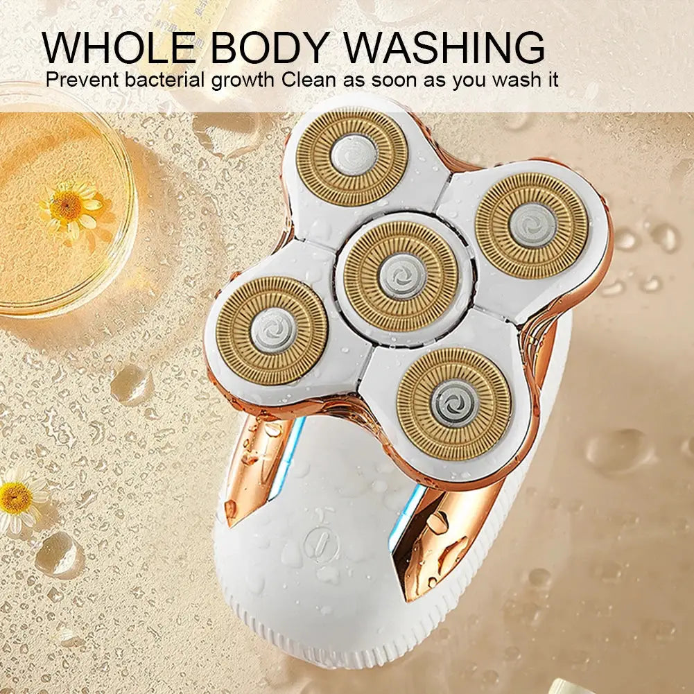 Women's Electric Shaver | Gold Five-Blade Floating Head | 60 Min Battery